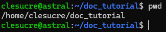Example of pwd command